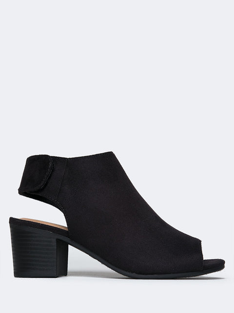 black ankle boots small heel