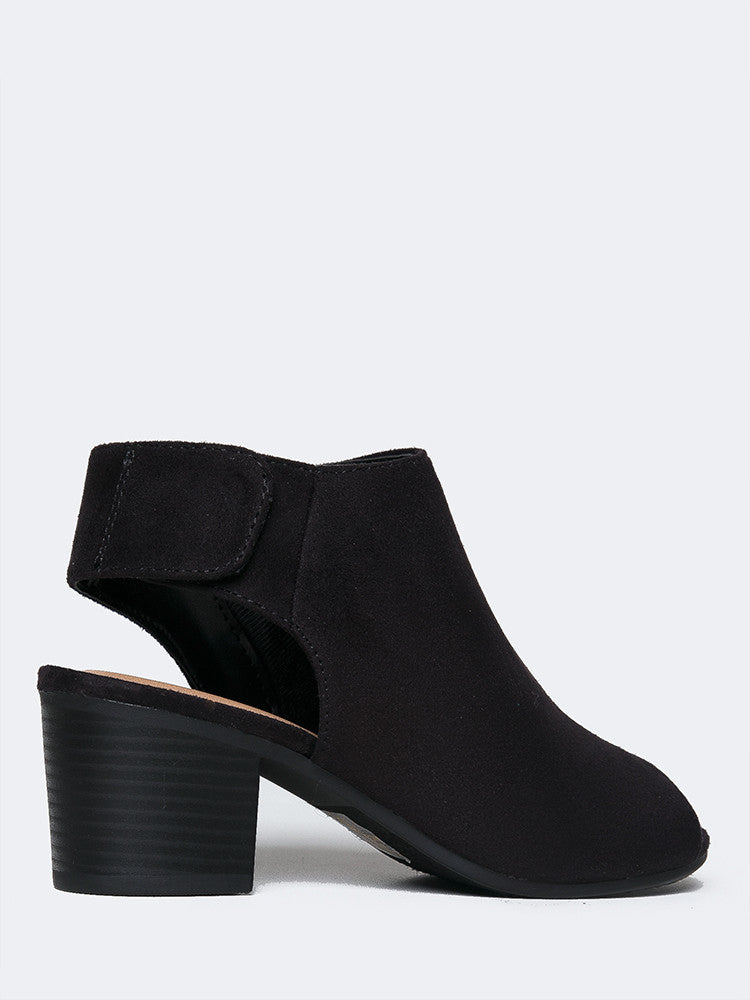 peep toe low heel boots