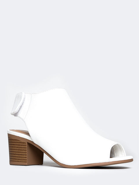 white low heels closed toe