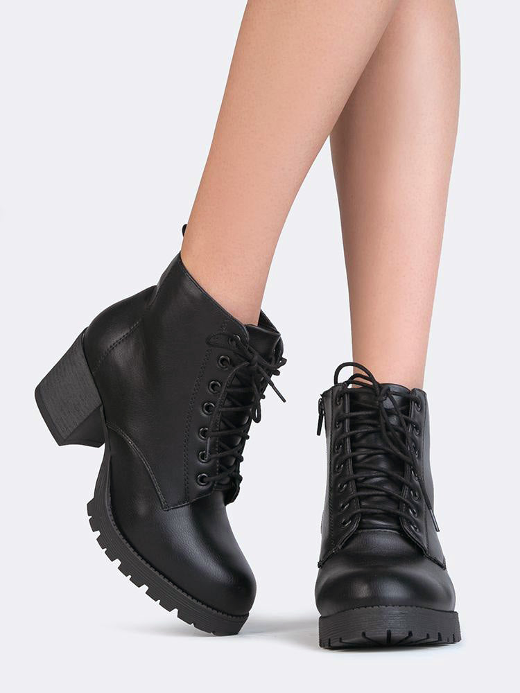lace up combat booties