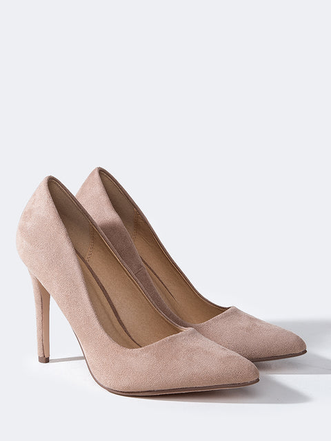 taupe pointed heels