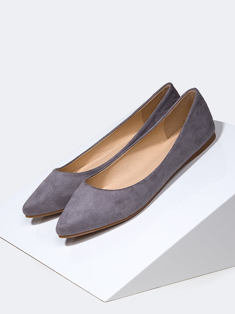 gray pointed flats