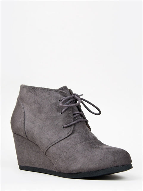 gray lace up booties
