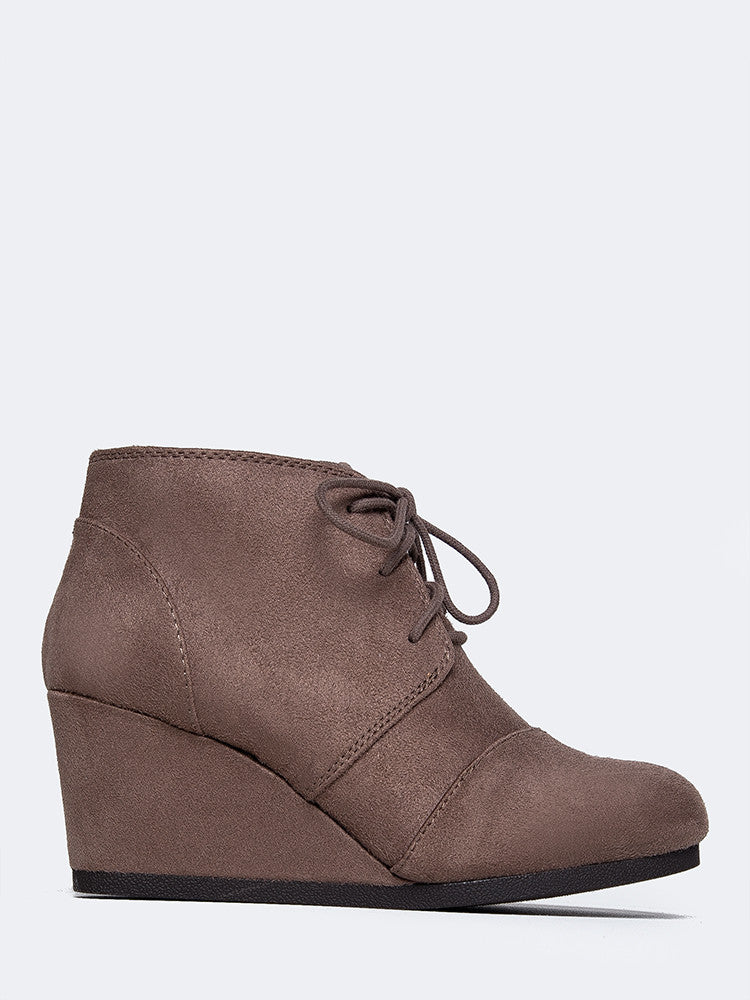 wedge lace up bootie