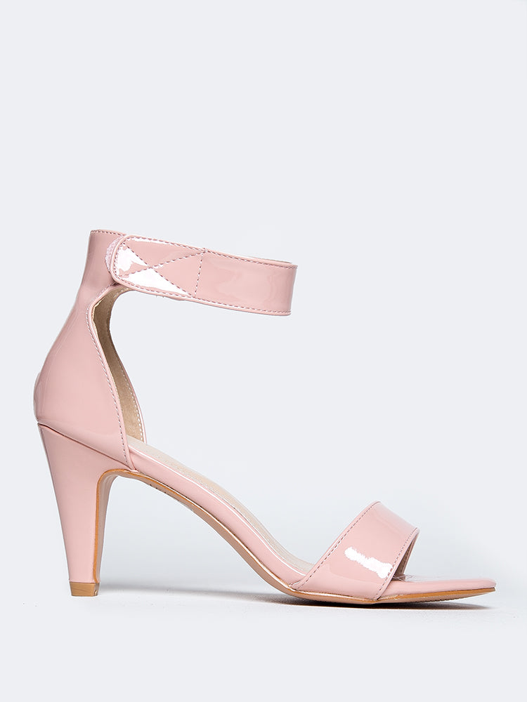 Pink Velcro strap heel slide – Tammy B's shoe boutique