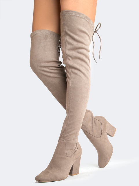 Laced Back Thigh High Boots – J Adams