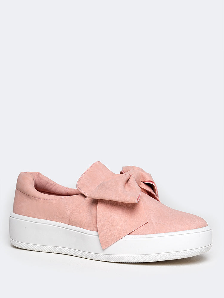 womens slip on sneakers with bow