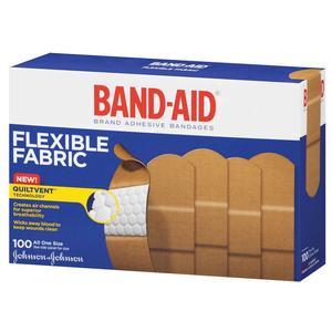 Band-Aid Brand Flexible Fabric Adhesive Bandages, Assorted Sizes, 100 Count