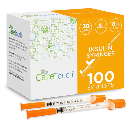  Care Touch - Insulin Syringes - 31g 5/16 - 8 mm .3 cc - 31  Gauge 5/16 Inch Syringe Insulin Needles - (Pack of 100) : Health & Household