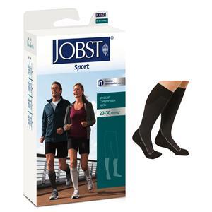 Jobst Sport Sock Knee-High, 20-30, Closed, Royal Blue/Grey, Medium