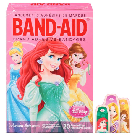 Band-Aid Brand Sterile Adhesive Individually Wrapped Character Bandages for  Kids featuring Disney Princesses, for First Aid & Wound Care of Minor Cuts  & Scrapes, Assorted Sizes, 20 Count