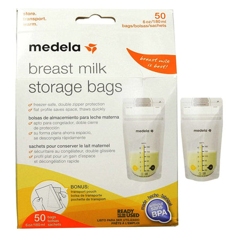 Medela Breast Milk Storage/Freezing Containers with Lids, Clear, 2.7 oz - 12 count