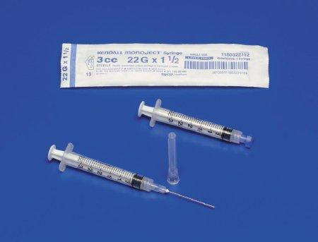 Monoject Soft Pack 3 mL Syringe with Standard Hypodermic Needle 21G x 1-1/2" (100 count)