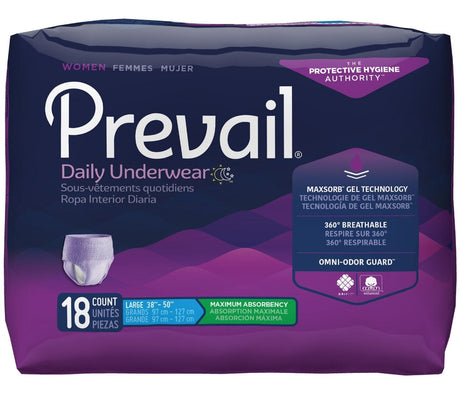 Prevail Adult Daily Disposable Underwear, Extra Absorbency