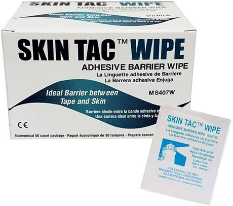 Adhesive wipes IV Prep and Skin Tac.