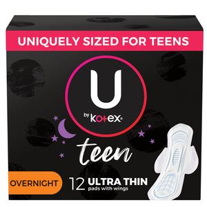 U by Kotex Security Maxi Overnight Pads, Regular, Fragrance-Free