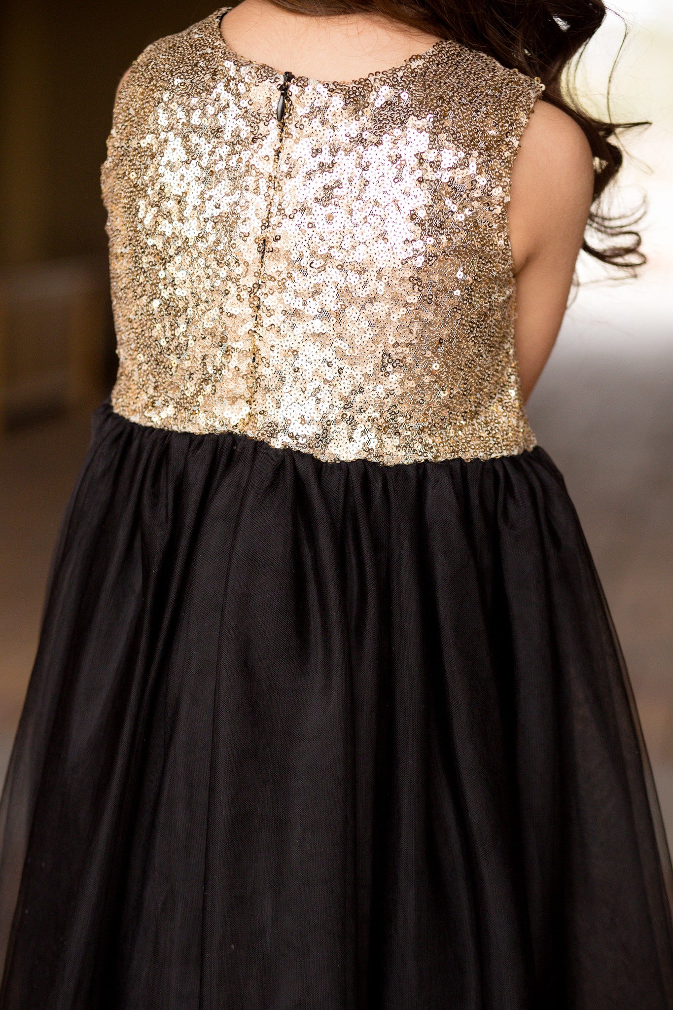 black and gold girls dress