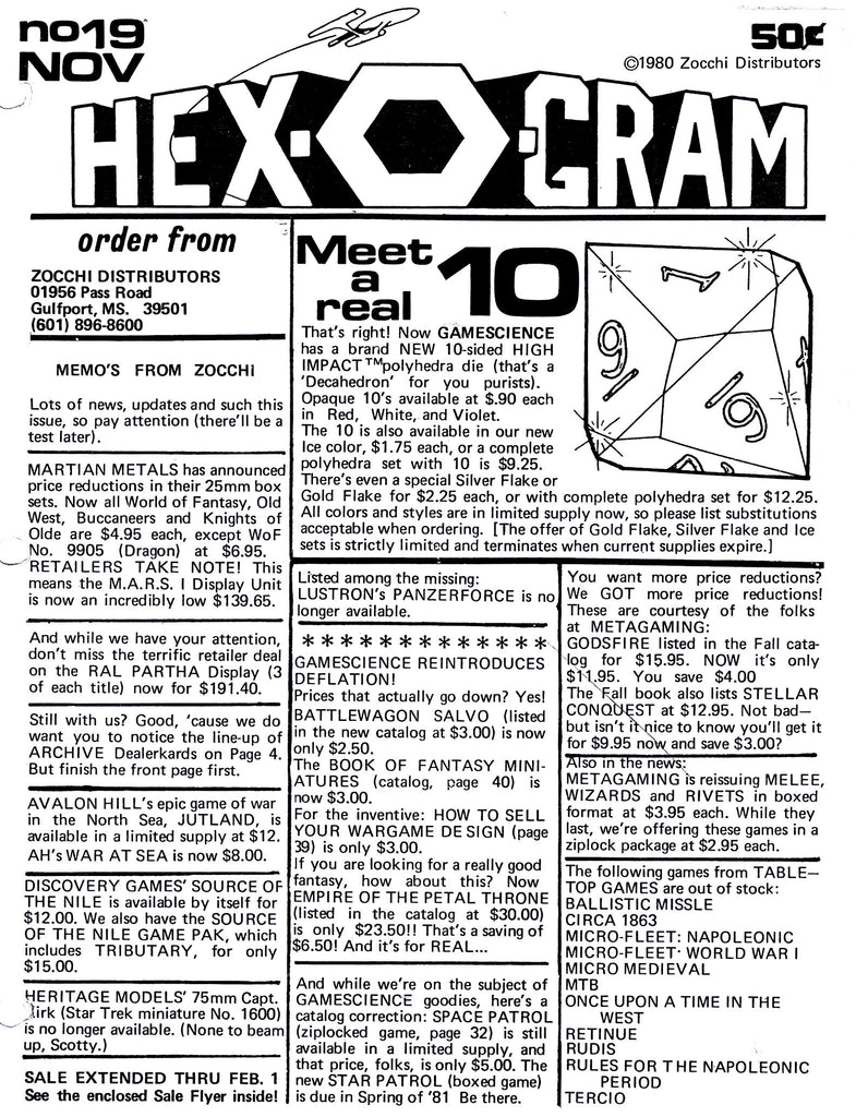 Hex-O-Gram announcement of new d10 dice