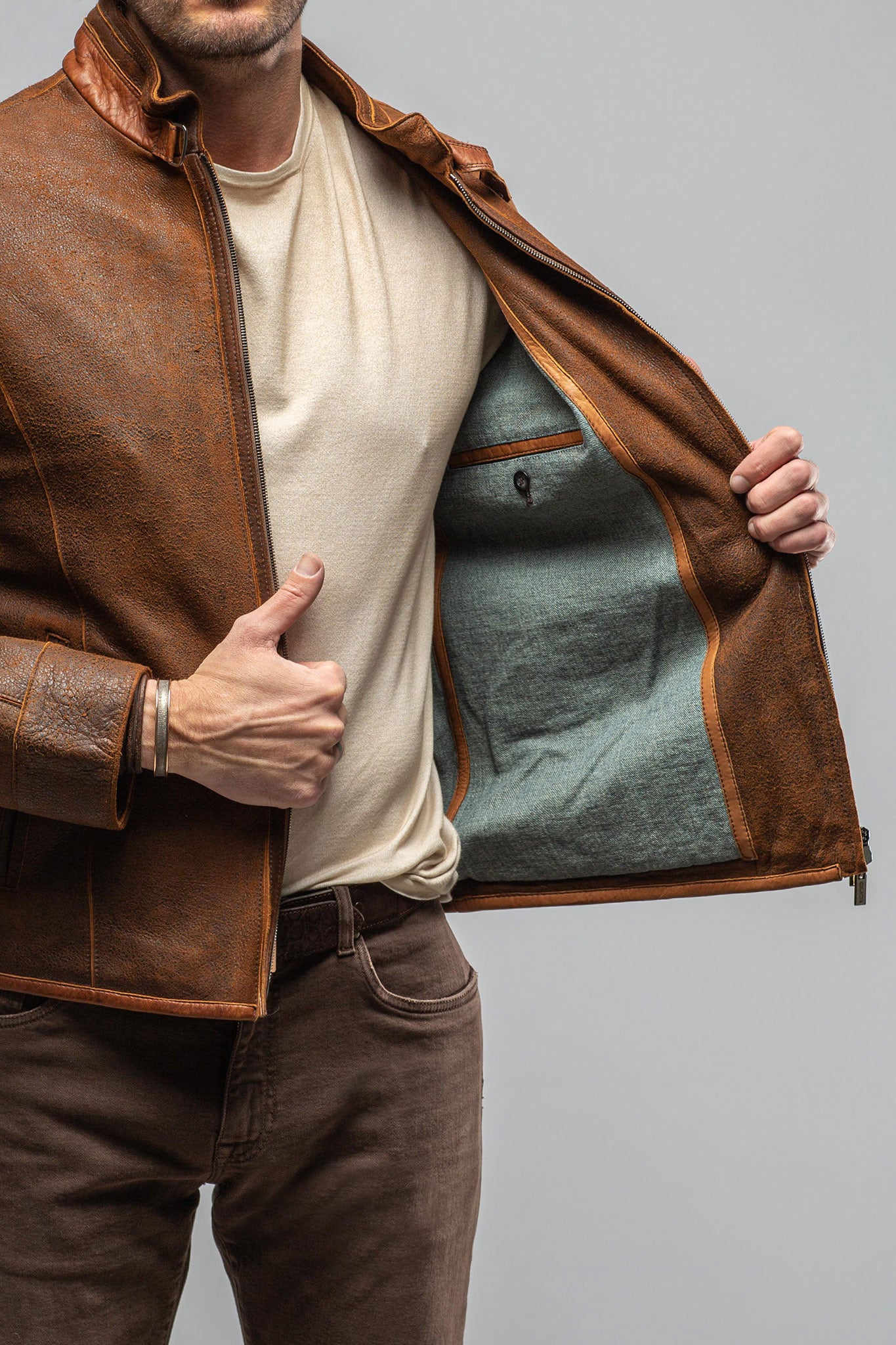 Asher Burnished Leather Jacket