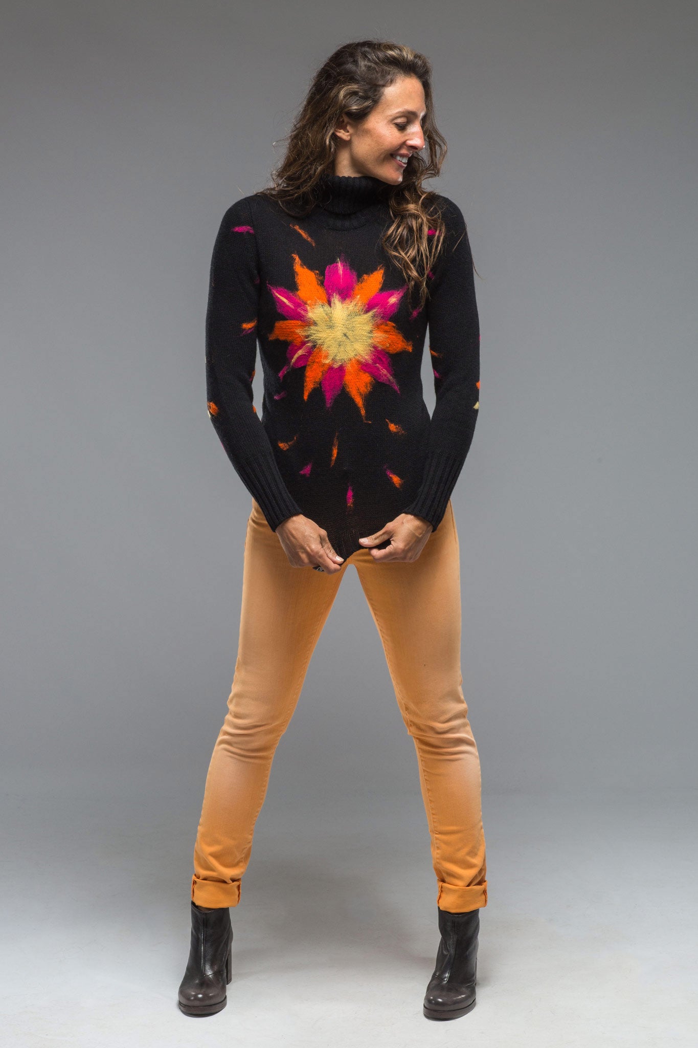 Firework High Neck Pullover In Black