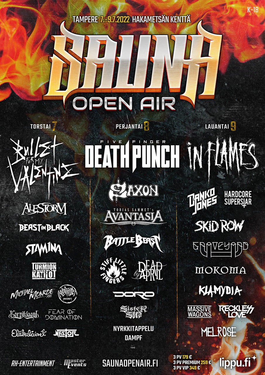 5FDP Announces Sauna Open Air Tampere FInland – Five Finger Death Punch