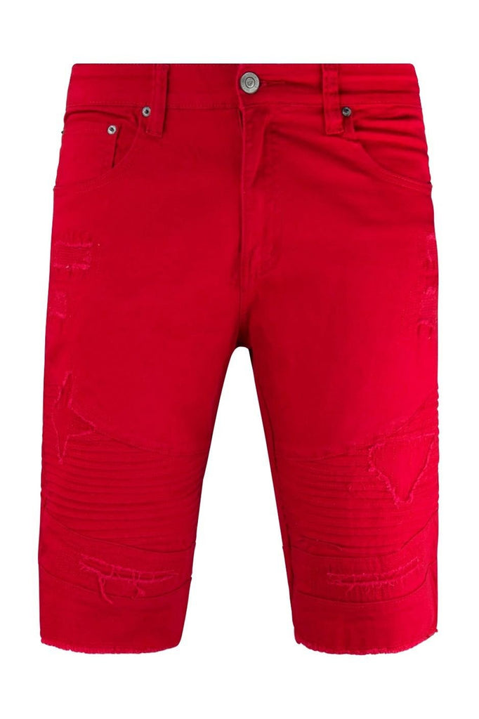 red denim shorts mens