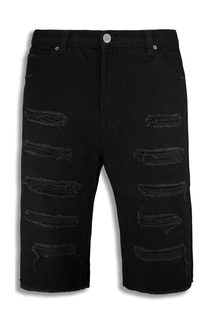 black ripped shorts mens