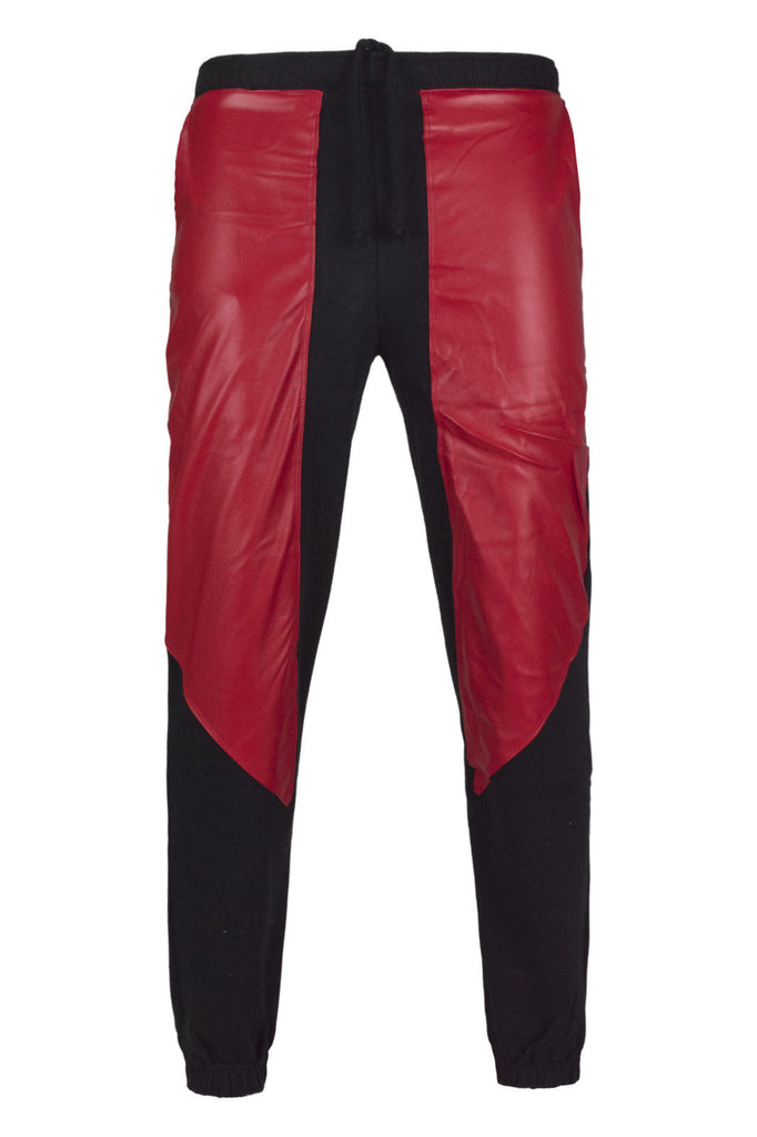 red and black jogger pants
