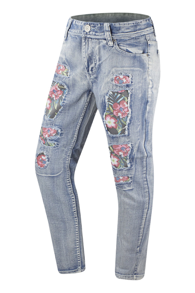 flower print jeans