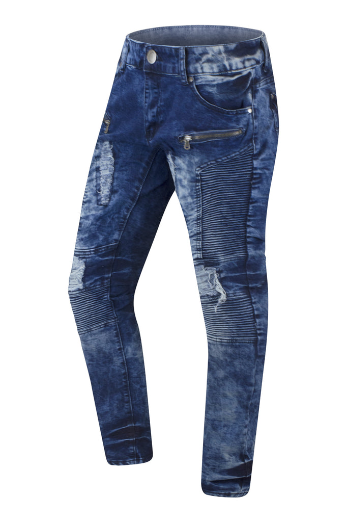 ripped biker jeans with zippers