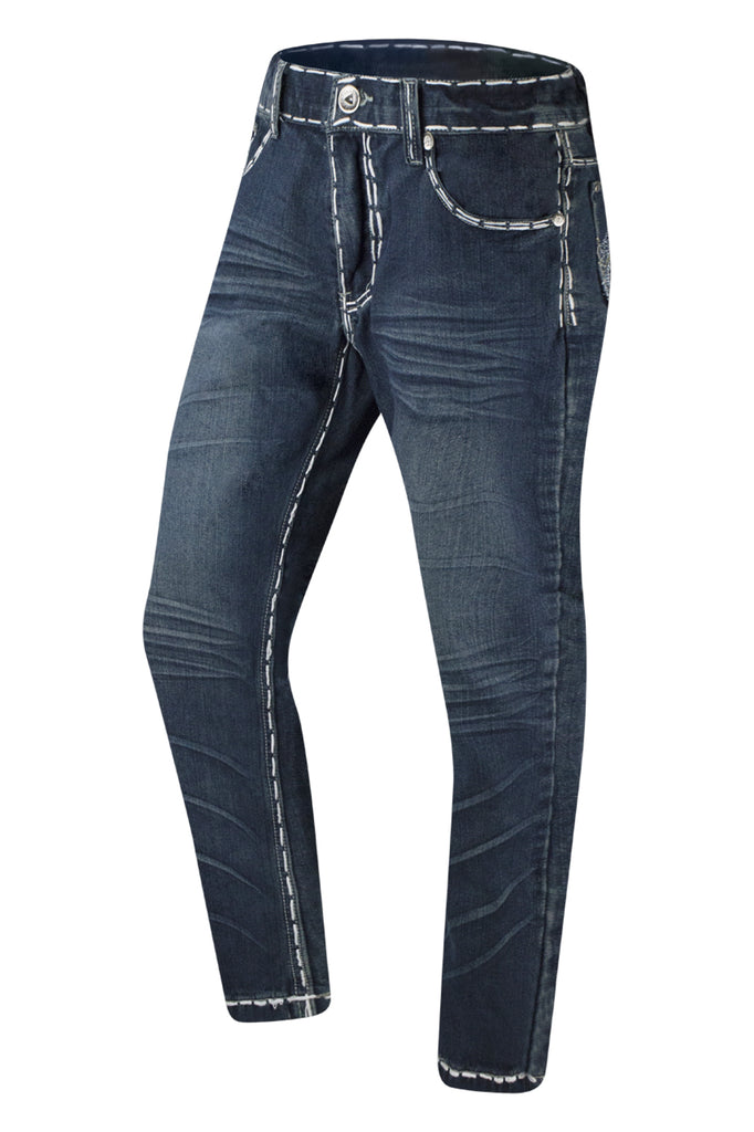 mens jeans with white stitching