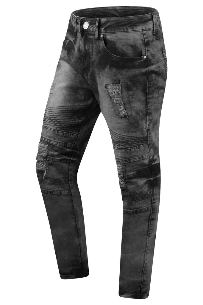 mens distressed moto jeans