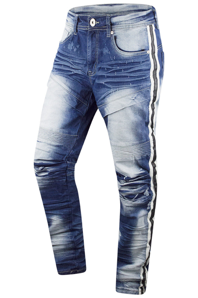 New Men Track Jeans Paint Splattered 