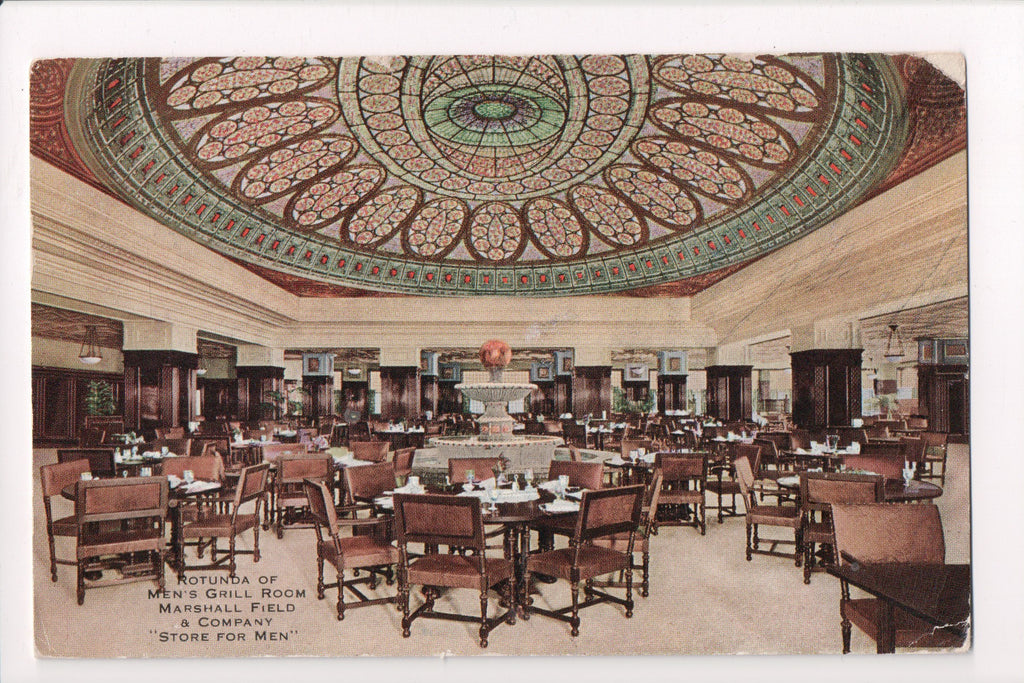 Il Chicago Marshall Field And Co Rotunda Of Mens Grill Room Postcard C172