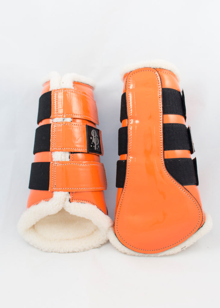orange brushing boots