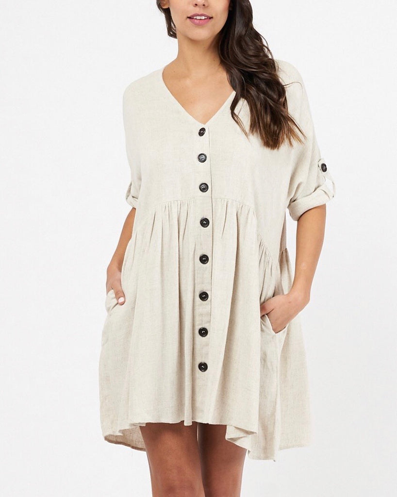 nancy linen midi dress