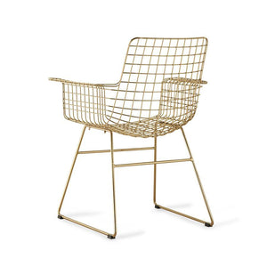 brass wire chair