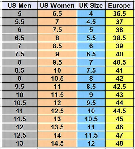 mens to womens shoe size us