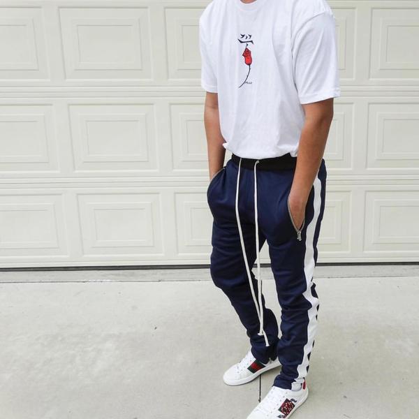 retro side stripe track pants