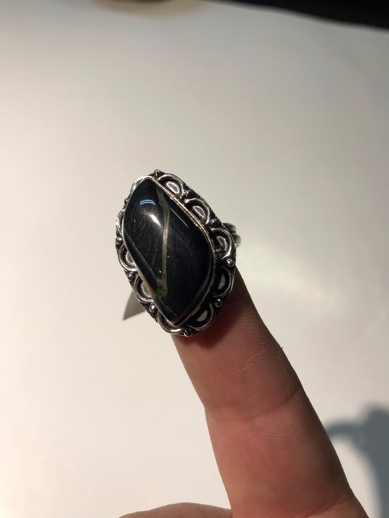 black tiger eye ring