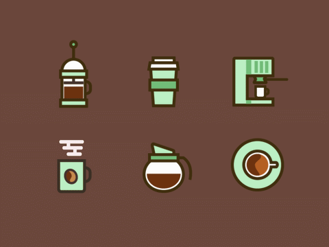 GIF of coffee making and brewing process