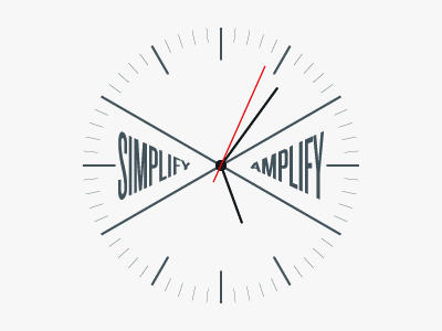 Graphic of clock and simplify-amplify text