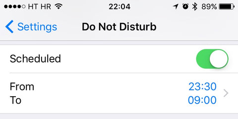 iPhone screenshot of 'Do Not Disturb' settings