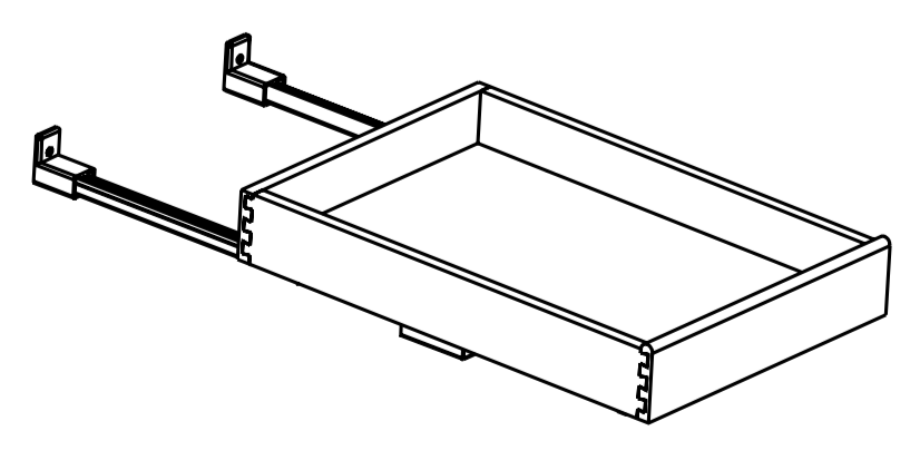 RT36 - Assembled Concord Custom Color Paint - Roll out tray - 2-1/2" sides for B36" cabinet with full extension under mount soft close slide