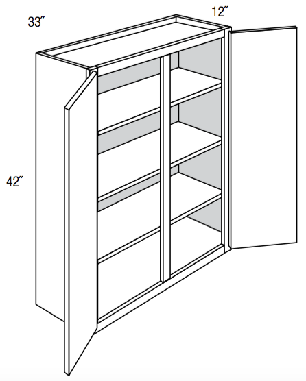  W3342 - Assembled Concord Tricorn Black - Wall Cabinet - Double Door