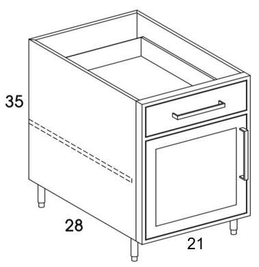 B21l Flat Ash Outdoor Base Cabinet Single Door Drawer