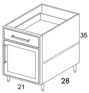 B21r Flat Ash Outdoor Base Cabinet Single Door Drawer