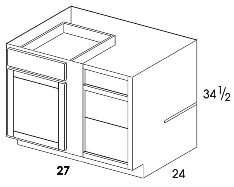 bc36 - york white - blind base corner cabinet