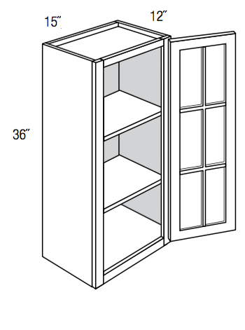 Gw1536 Essex White Wall Cabinet Single Glass Door No Mullions Wholesale Cabinet Supply