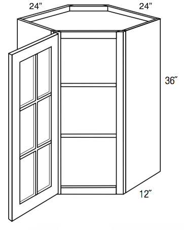 Gwdc2436 Norwich Slab Corner Diagonal Wall Cabinet Single